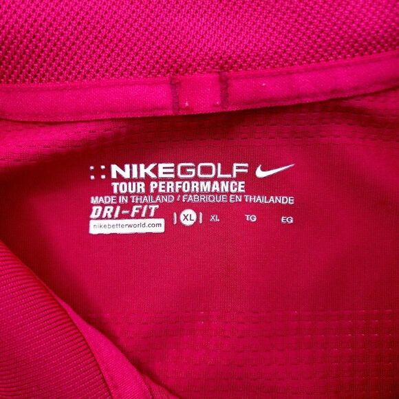 Nike Golf Tour Performance Dri-Fit Magenta Pink XL Collared Polo Shirt - Picture 8 of 10